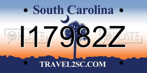 I17982Z South Carolina License Plate