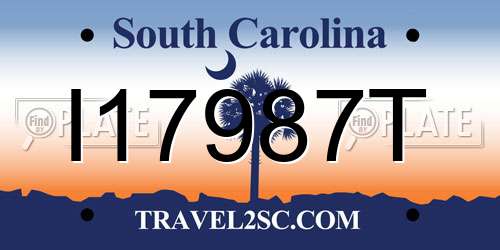 I17987T South Carolina License Plate