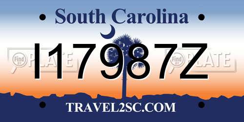 I17987Z South Carolina License Plate