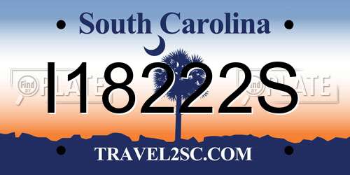 I18222S South Carolina License Plate