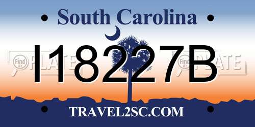 I18227B South Carolina License Plate
