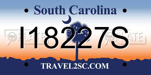 I18227S South Carolina License Plate