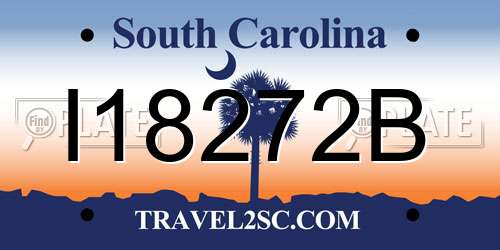 I18272B South Carolina License Plate