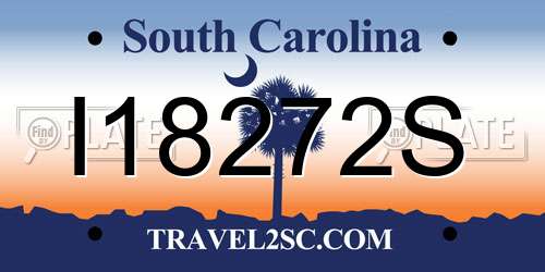 I18272S South Carolina License Plate