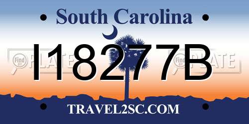 I18277B South Carolina License Plate