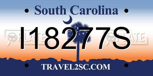 I18277S South Carolina License Plate