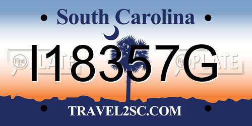 I18357G South Carolina License Plate