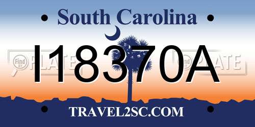 I18370A South Carolina License Plate