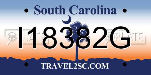 I18382G South Carolina License Plate