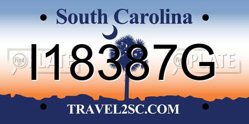 I18387G South Carolina License Plate