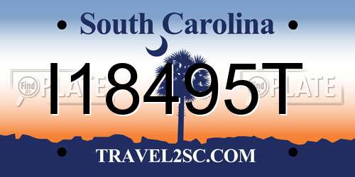 I18495T South Carolina License Plate