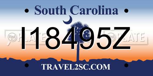 I18495Z South Carolina License Plate