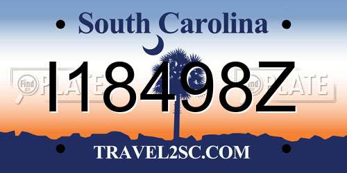 I18498Z South Carolina License Plate