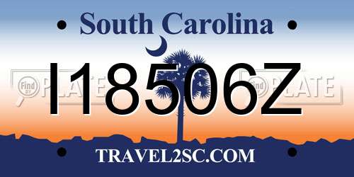 I18506Z South Carolina License Plate