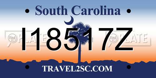 I18517Z South Carolina License Plate