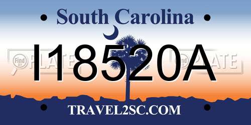 I18520A South Carolina License Plate