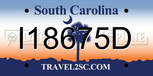 I18675D South Carolina License Plate
