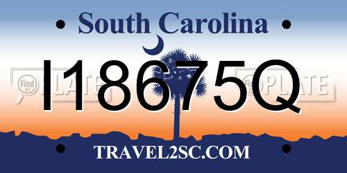 I18675Q South Carolina License Plate