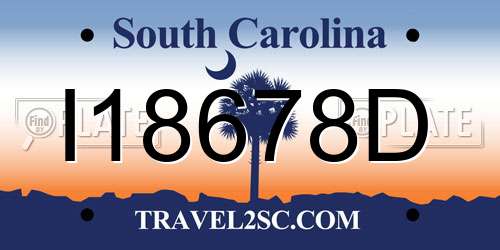I18678D South Carolina License Plate