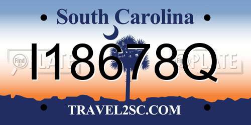 I18678Q South Carolina License Plate