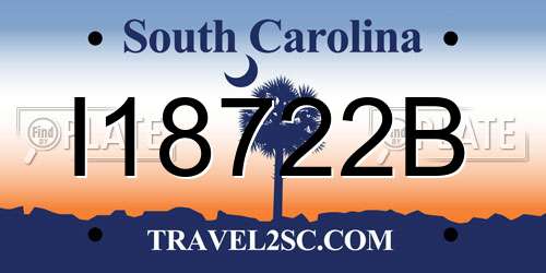 I18722B South Carolina License Plate