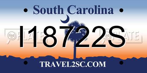 I18722S South Carolina License Plate
