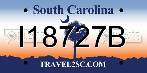 I18727B South Carolina License Plate