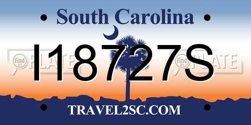 I18727S South Carolina License Plate