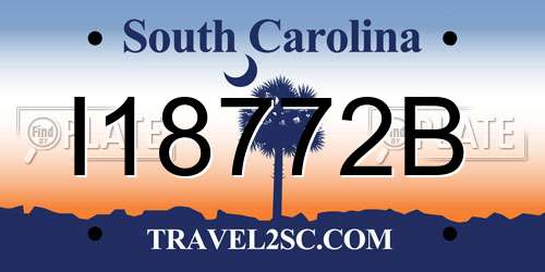 I18772B South Carolina License Plate