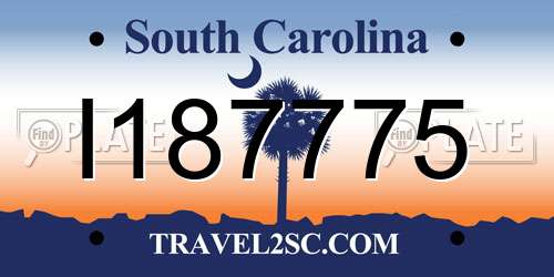I187775 South Carolina License Plate