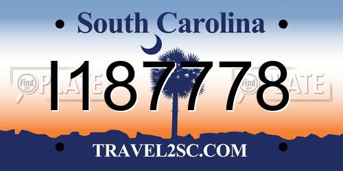 I187778 South Carolina License Plate