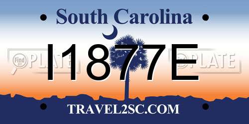 I1877E South Carolina License Plate