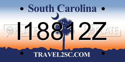 I18812Z South Carolina License Plate