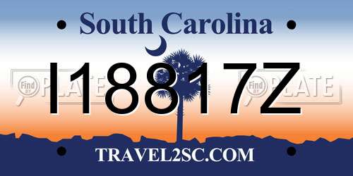 I18817Z South Carolina License Plate