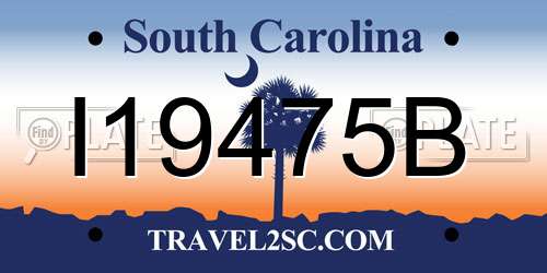 I19475B South Carolina License Plate