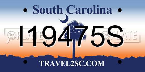 I19475S South Carolina License Plate