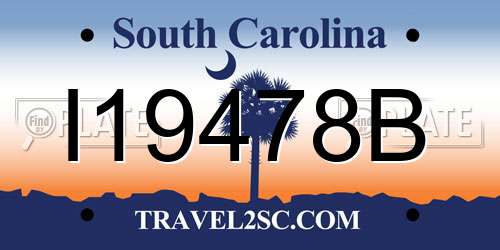 I19478B South Carolina License Plate