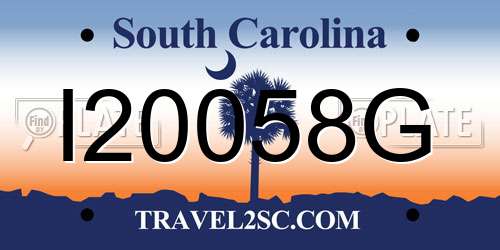 I20058G South Carolina License Plate