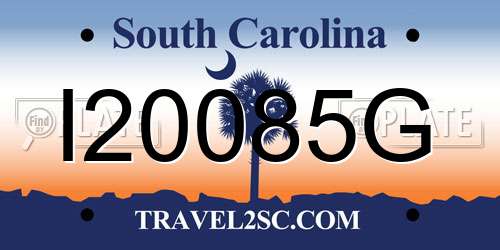 I20085G South Carolina License Plate