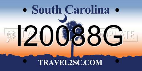 I20088G South Carolina License Plate