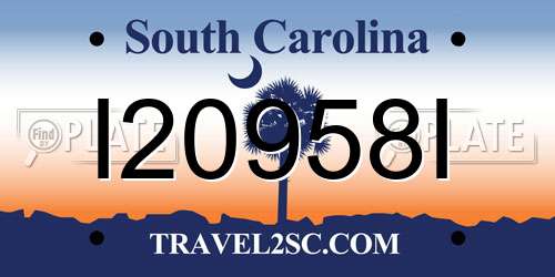 I20958I South Carolina License Plate