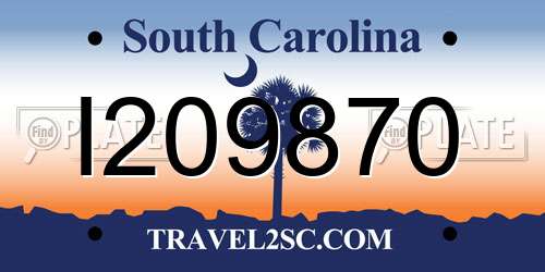 I209870 South Carolina License Plate