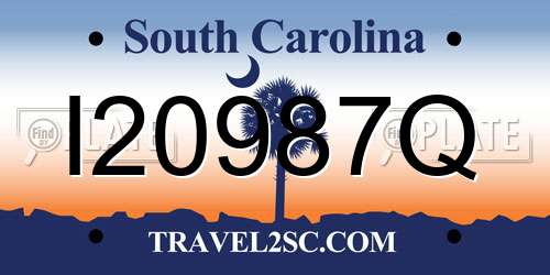 I20987Q South Carolina License Plate