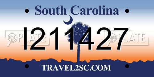 I211427 South Carolina License Plate