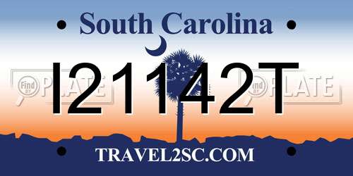 I21142T South Carolina License Plate