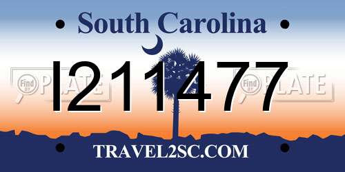 I211477 South Carolina License Plate