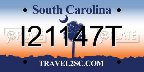 I21147T South Carolina License Plate