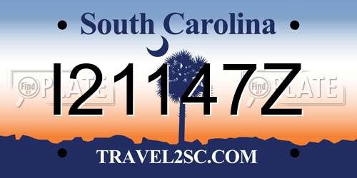 I21147Z South Carolina License Plate