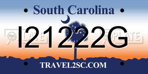 I21222G South Carolina License Plate