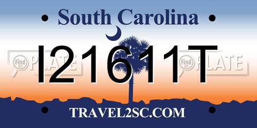 I21611T South Carolina License Plate